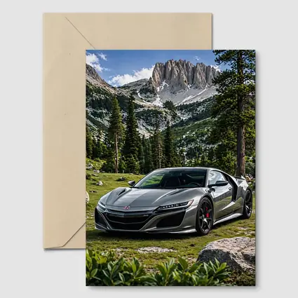 Honda NSX Silver Supercar Mountain Forest