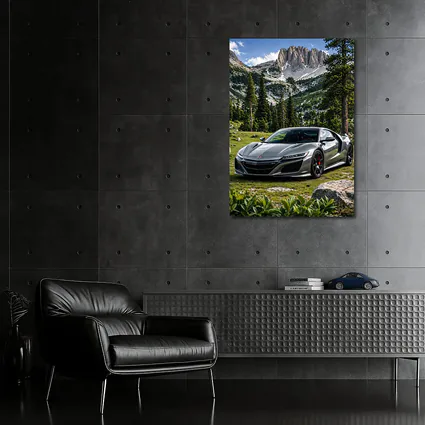 Honda NSX Silver Supercar Mountain Forest