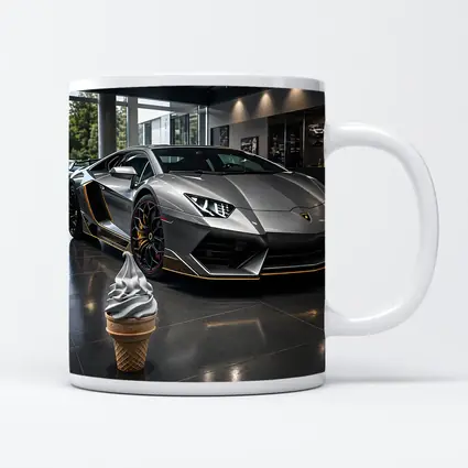 Lamborghini Aventador Silver In Dealership Showroom