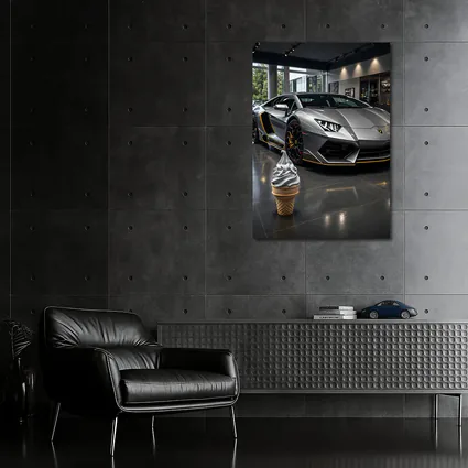 Lamborghini Aventador Silver In Dealership Showroom