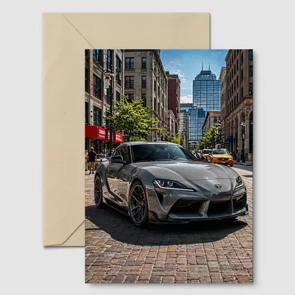 Toyota Supra Gray Sports Car City Street