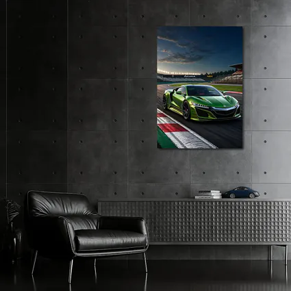 Acura NSX Green Sports Car Race Track