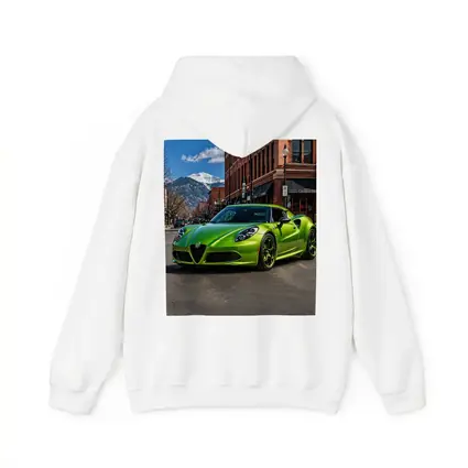 Green Alfa Romeo 4C Downtown Mountain Backdrop