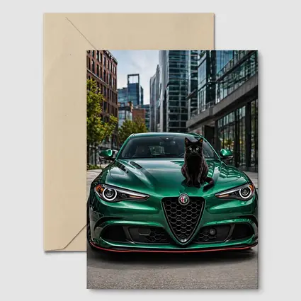 Alfa Romeo Giulia Black Cat City Street