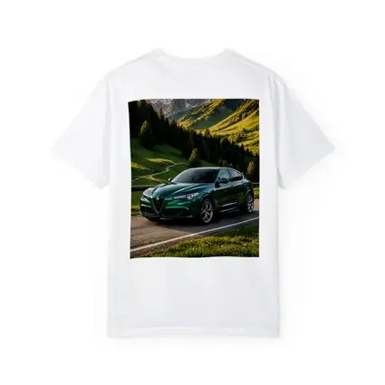 Alfa Romeo Stelvio Green Alpine Mountain Road