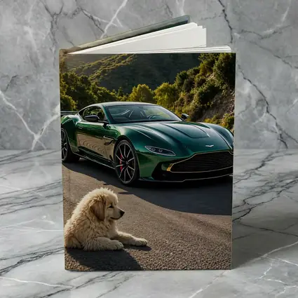 Aston Martin Vantage Green With Resting Dog