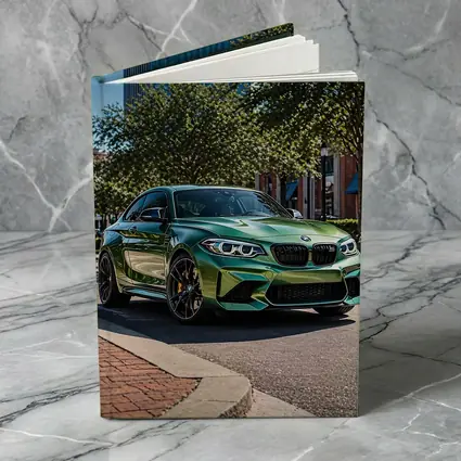 Green BMW M2 Parked Downtown City Street