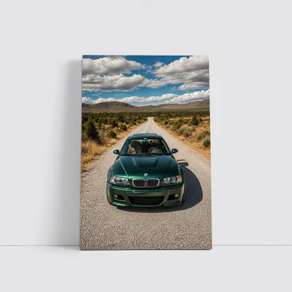 Green BMW M3 on Desert Road