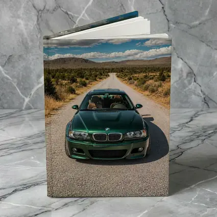 Green BMW M3 on Desert Road