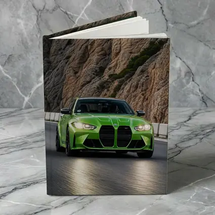 BMW M3 Green Sedan Rocky Mountain Road