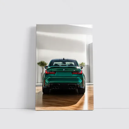 BMW M3 Green Rear View Indoor Showroom