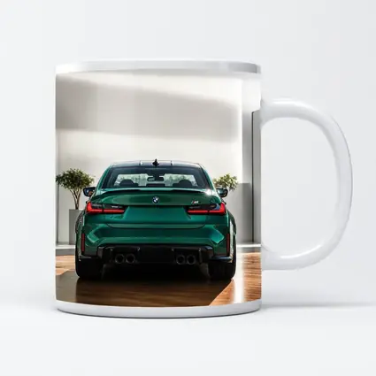 BMW M3 Green Rear View Indoor Showroom