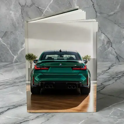 BMW M3 Green Rear View Indoor Showroom