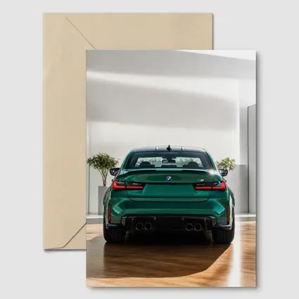 BMW M3 Green Rear View Indoor Showroom