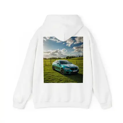BMW M5 Teal Sedan Green Field Sky