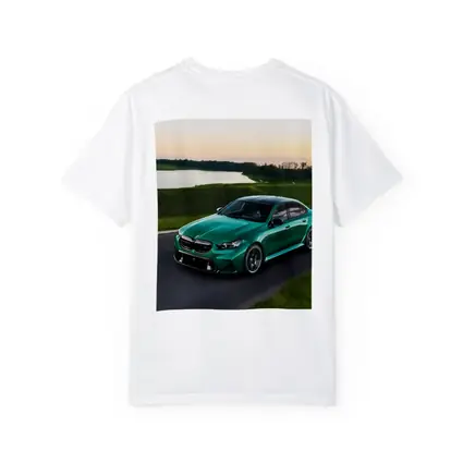 BMW M5 Green Sedan On Open Road