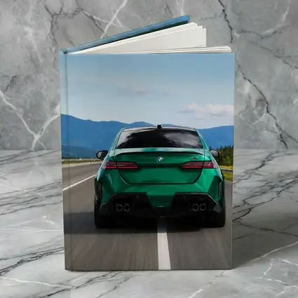 Green BMW M5 Sedan Speeding On Highway