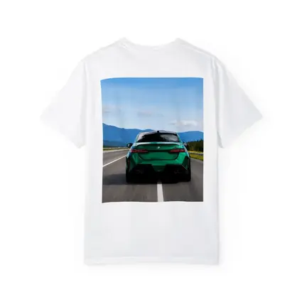 Green BMW M5 Sedan Speeding On Highway