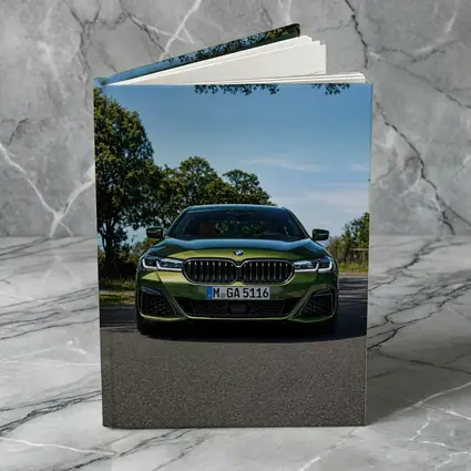 BMW 5 Series Green Front View Road