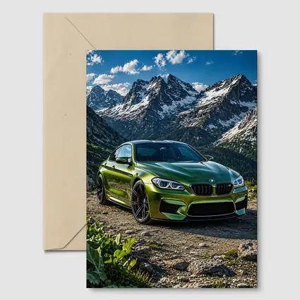 BMW M6 Green Mountain Rocky Landscape