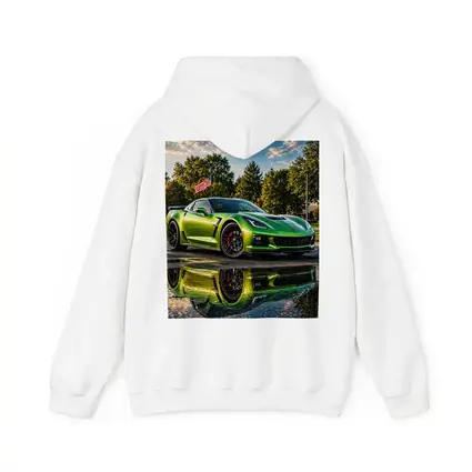 Green Chevrolet Corvette ZR1 American Flag