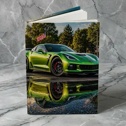 Green Chevrolet Corvette ZR1 American Flag
