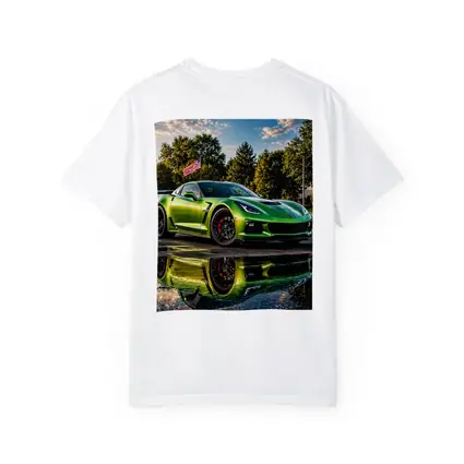 Green Chevrolet Corvette ZR1 American Flag