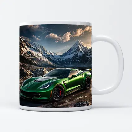 Green Chevrolet Corvette Z06 Mountain Background