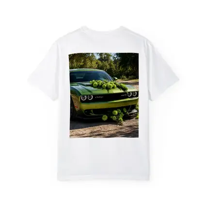 Green Dodge Challenger SRT With Floral Decoration