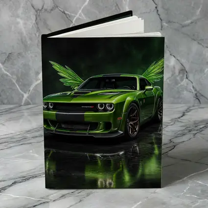 Green Dodge Challenger SRT Hellcat With Wings