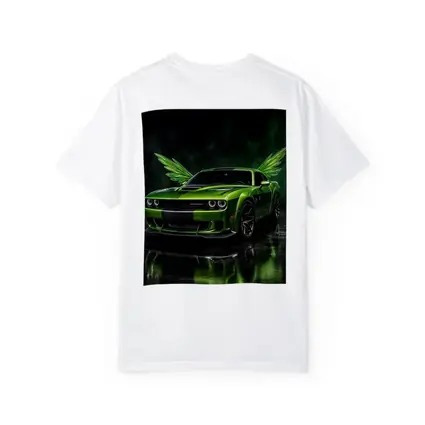 Green Dodge Challenger SRT Hellcat With Wings