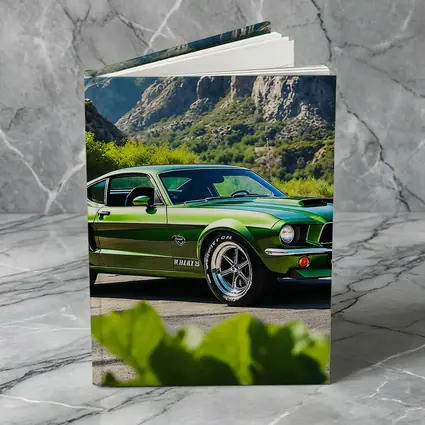 Green Ford Mustang Fastback Mountain Road