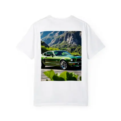 Green Ford Mustang Fastback Mountain Road