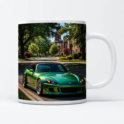 Green Honda S2000 Parked on Suburban Street