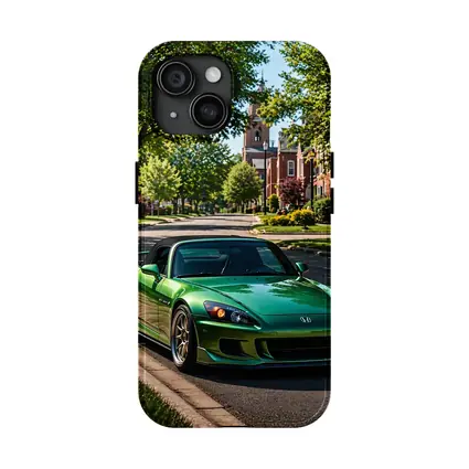 Green Honda S2000 Parked on Suburban Street