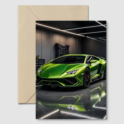 Lamborghini Huracan Green Garage Supercar Art