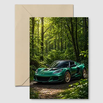 Green Lotus Elise Parked in Forest