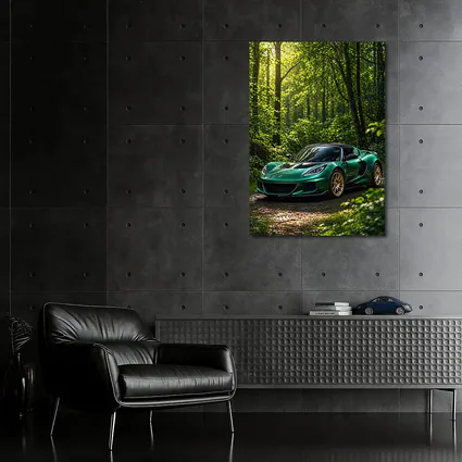 Green Lotus Elise Parked in Forest