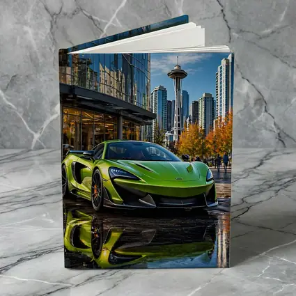 McLaren 600LT Green Supercar Seattle Skyline