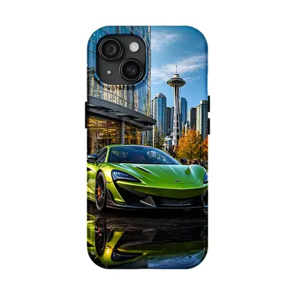 McLaren 600LT Green Supercar Seattle Skyline