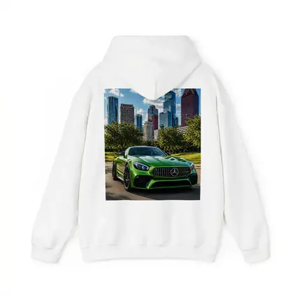 Mercedes AMG GT Green Houston City Skyline