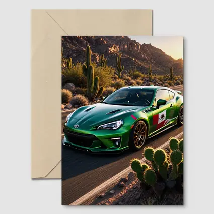 Toyota GT86 Green Mexico Flag Desert Road