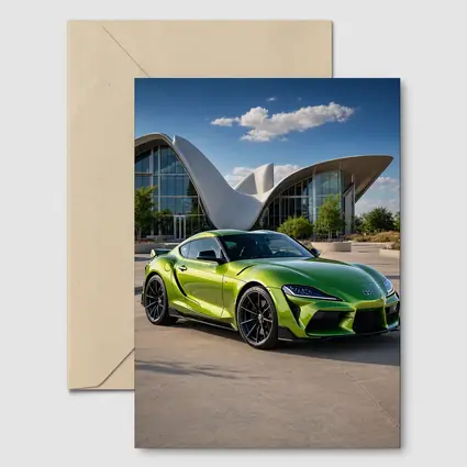 Toyota GR Supra Green at Modern Architecture