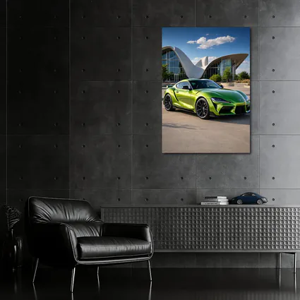 Toyota GR Supra Green at Modern Architecture