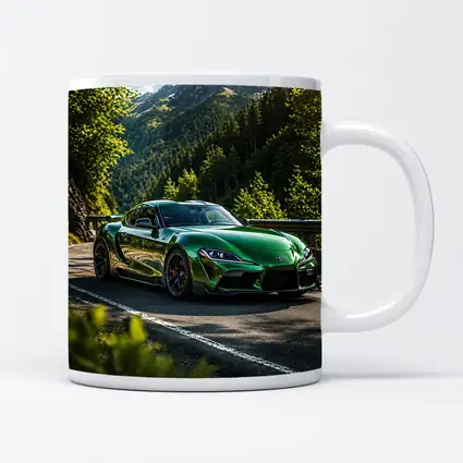 Green Toyota Supra Mountain Road Drive
