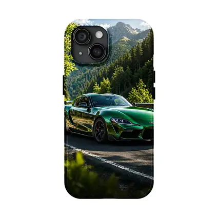 Green Toyota Supra Mountain Road Drive