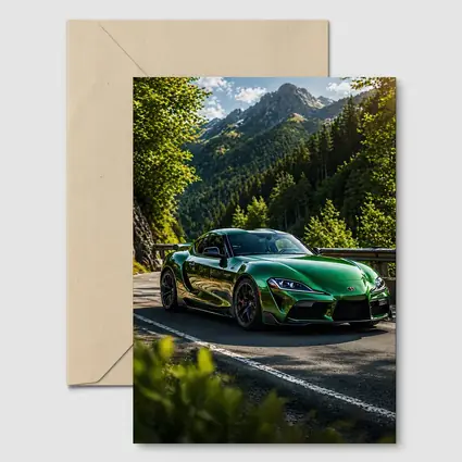 Green Toyota Supra Mountain Road Drive