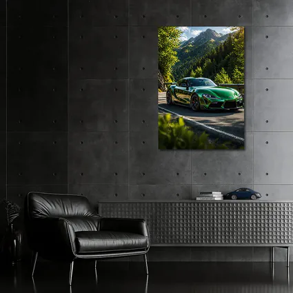 Green Toyota Supra Mountain Road Drive