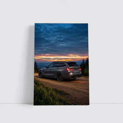 BMW M3 Touring Sunset Mountain Gravel Road
