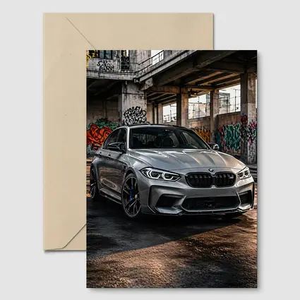 BMW M3 Gray Urban Abandoned Building Setting